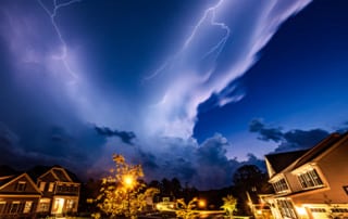 Lightning Over Residential Homes